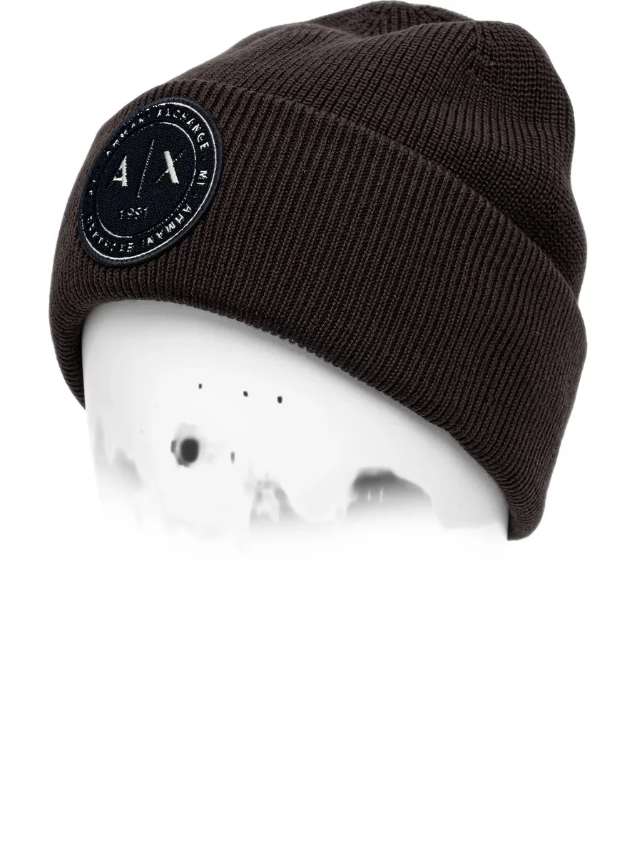 logo-patch ribbed-knit beanie hat 2