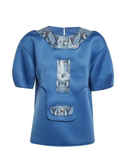 snake-print short-sleeve T-shirt
