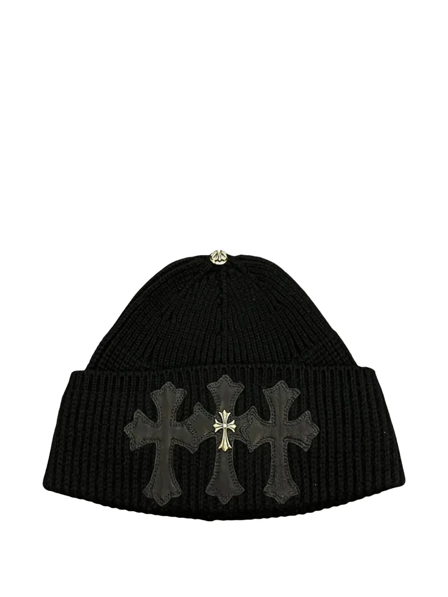 Triple Cross cashmere beanie hat 1