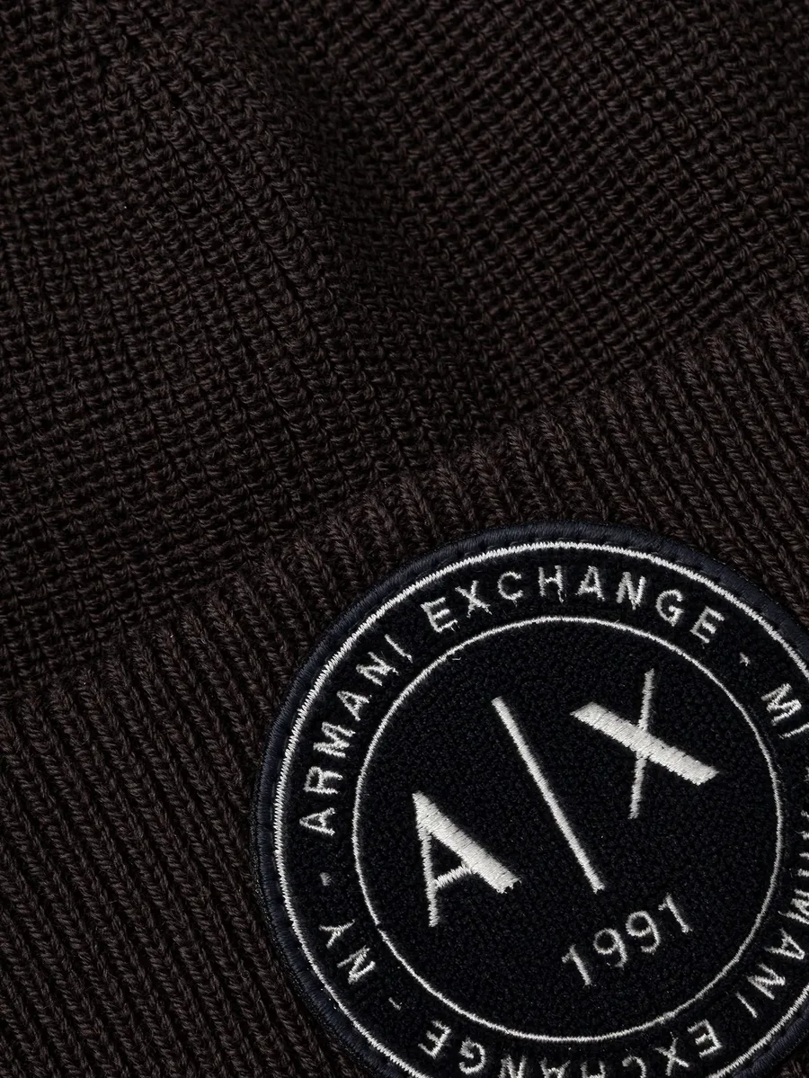 logo-patch ribbed-knit beanie hat 3