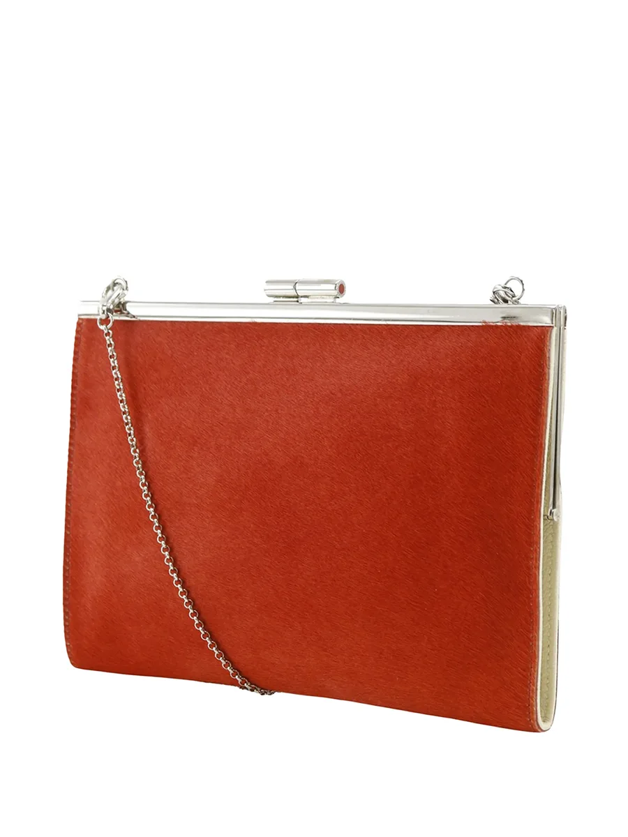 сумка через плечо Pony Hair Kiss Lock Frame Clutch with Chain (2010-2026 годы) 3