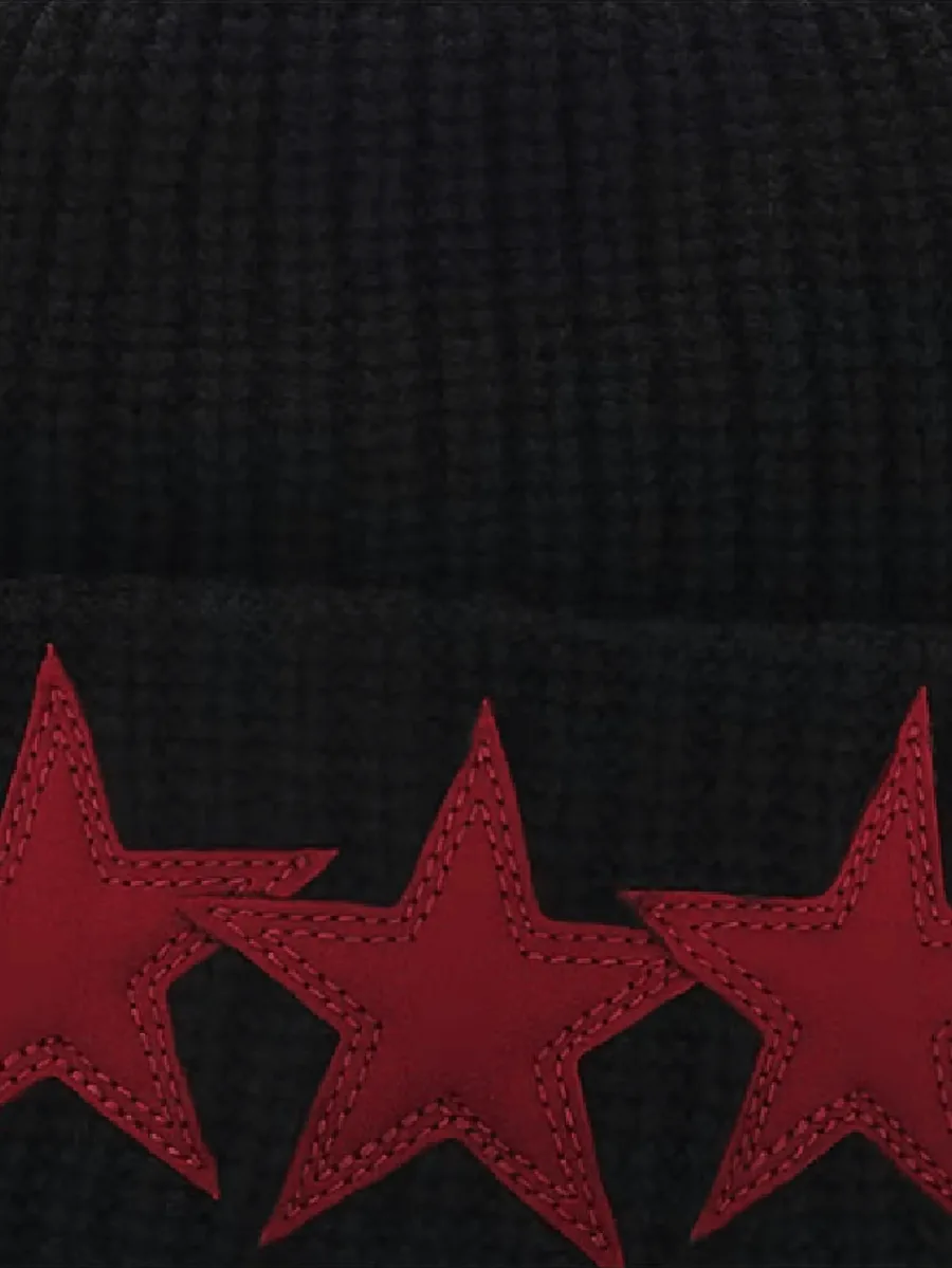 Sludge star-patch beanie hat 2