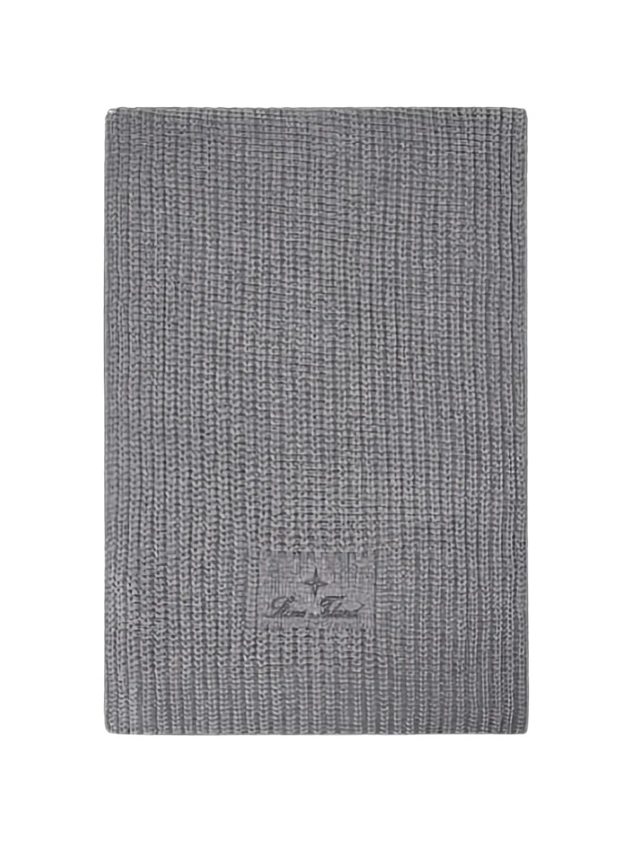 N200001 mouliné-cotton-chenille-knit scarf with archival-script-logo embroidery 1