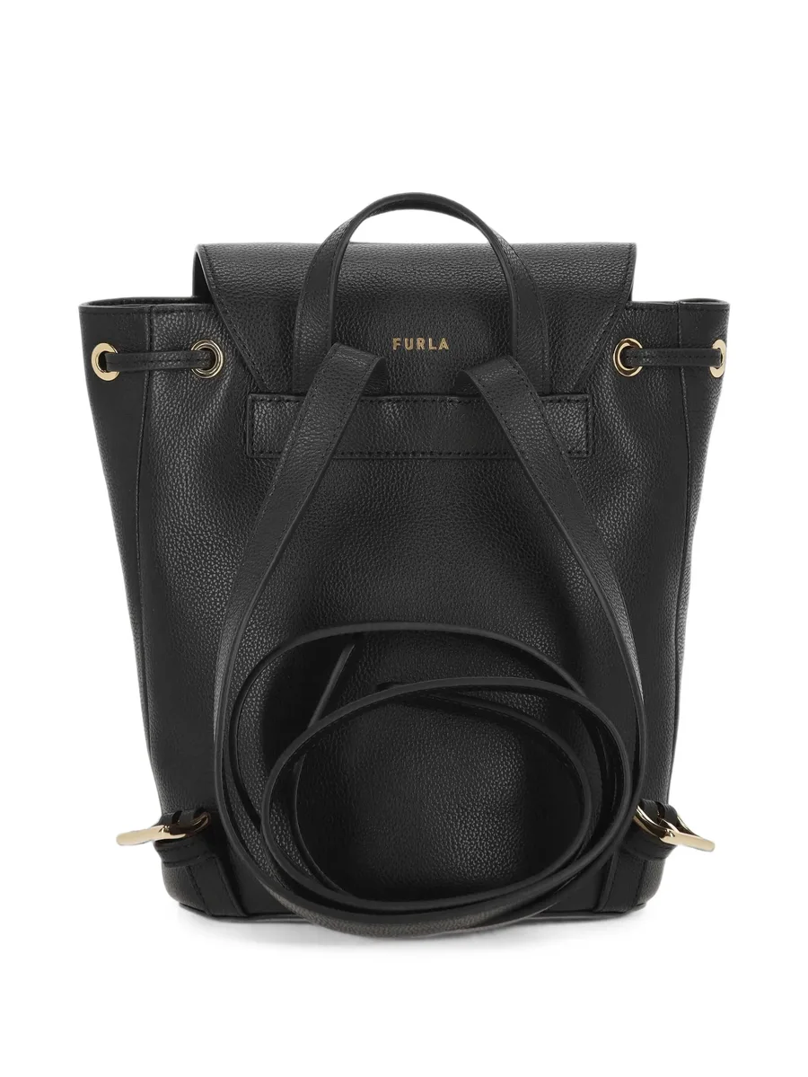 logo-plaque pebbled leather backpack 2