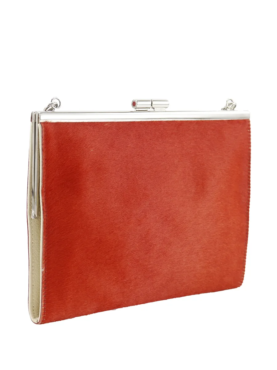 сумка через плечо Pony Hair Kiss Lock Frame Clutch with Chain (2010-2026 годы) 4