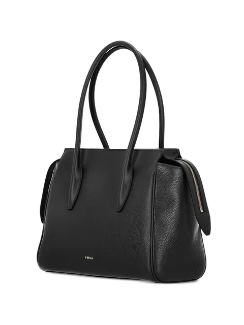 grained-leather shoulder bag