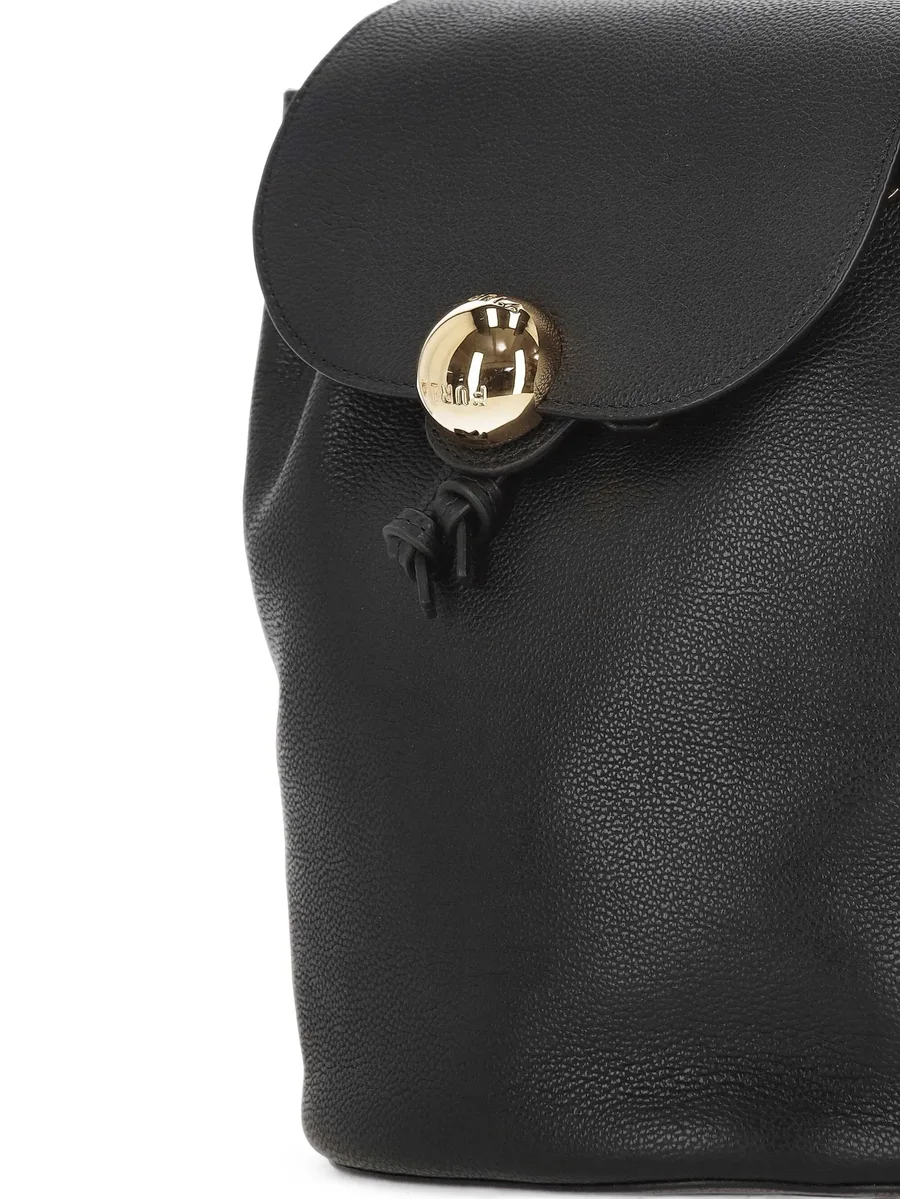 logo-plaque pebbled leather backpack 4