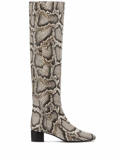 Doreen snakeskin-effect boots