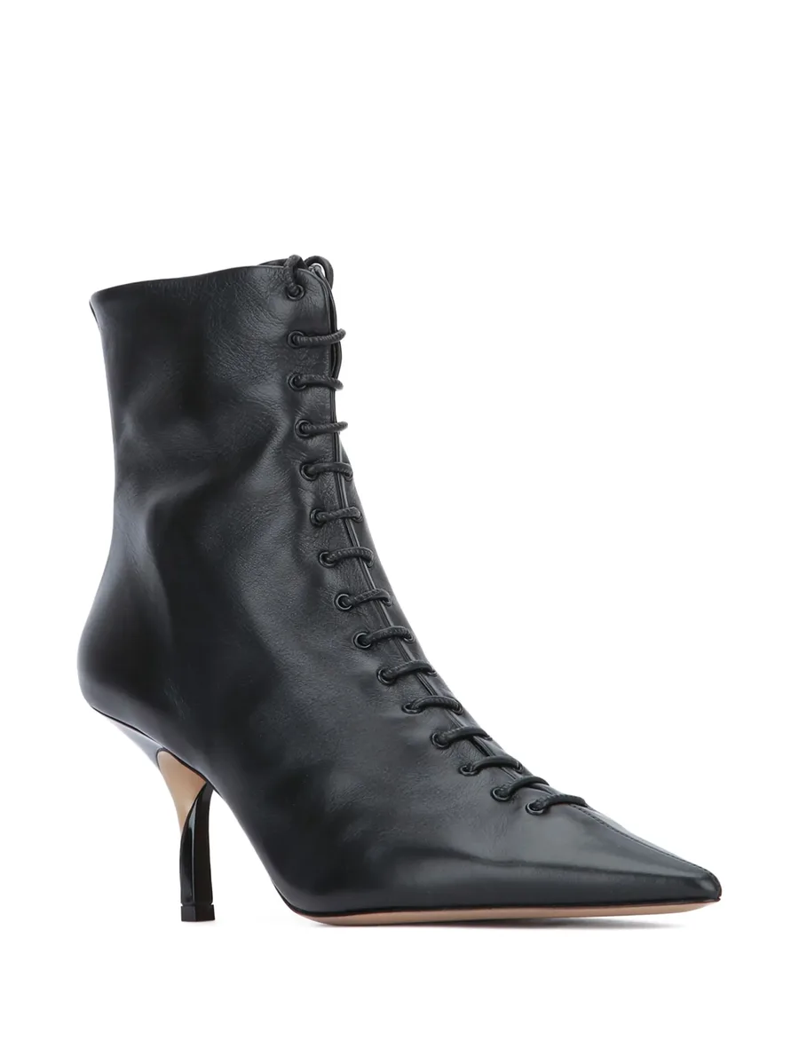 75mm leather heeled ankle boots 4