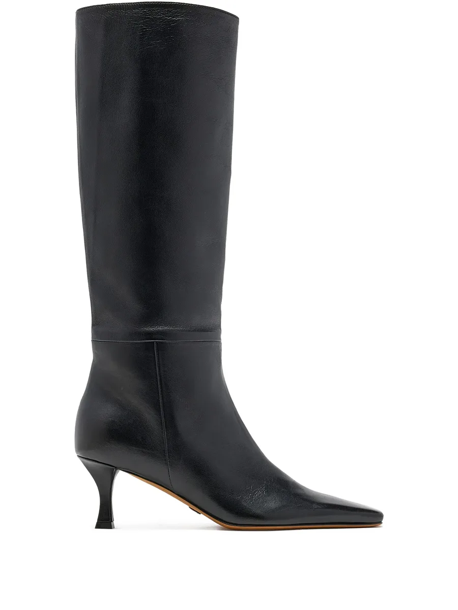 Trap leather knee-high boots 2