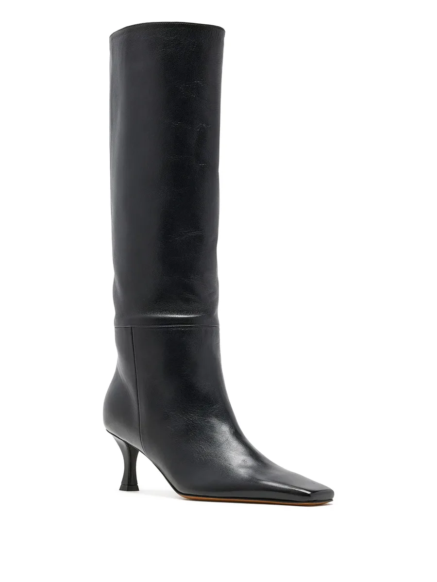 Trap leather knee-high boots 4