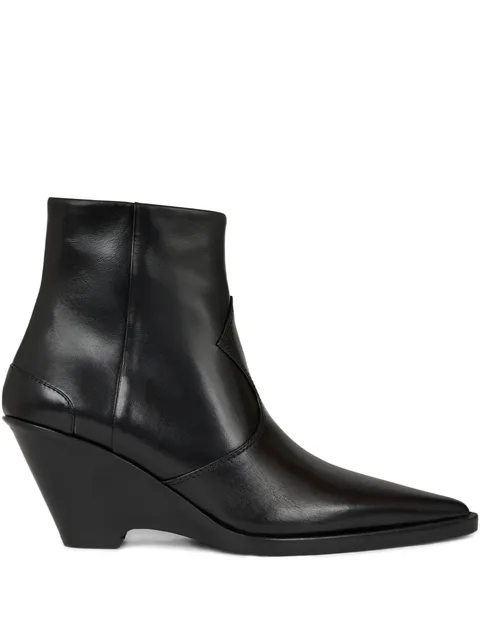 70mm leather ankle boots