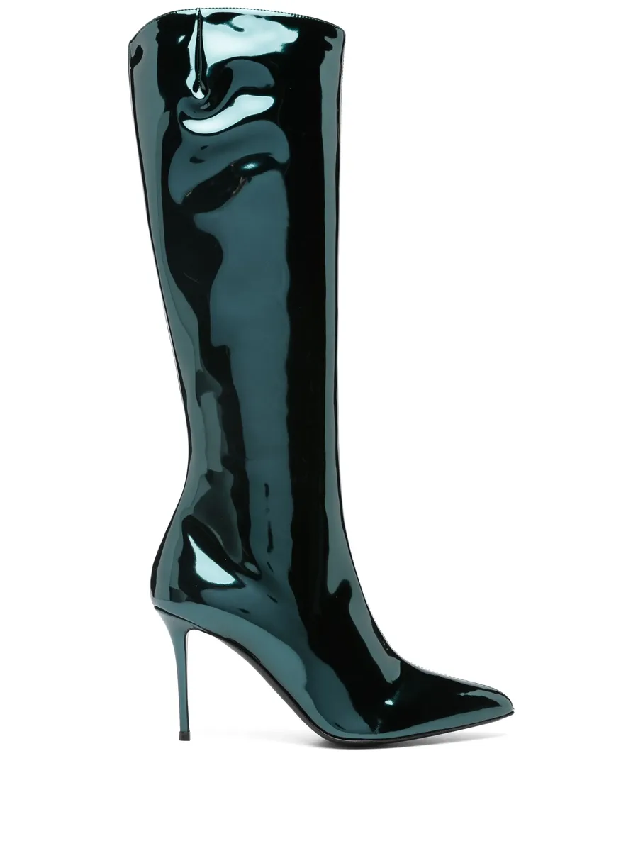 95mm pointed-toe leather boots 2
