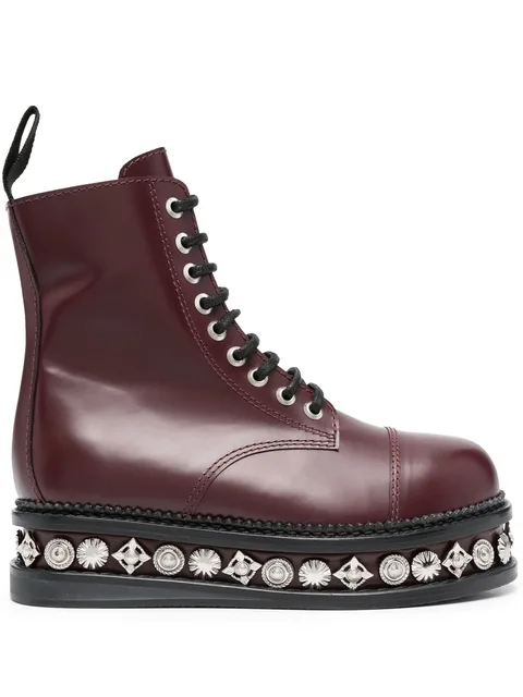 stud-embellished leather boots
