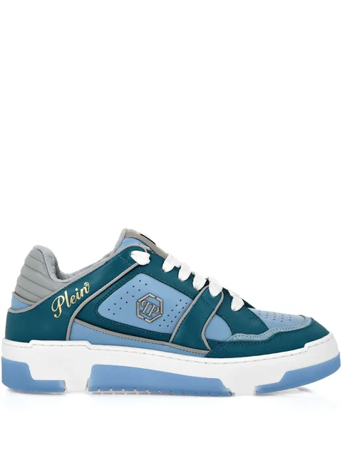 leather-panelled sneakers