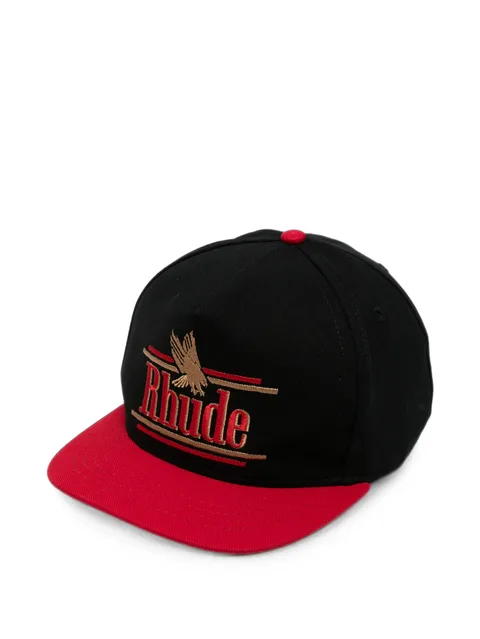 logo-embroidered eagle-motif cap