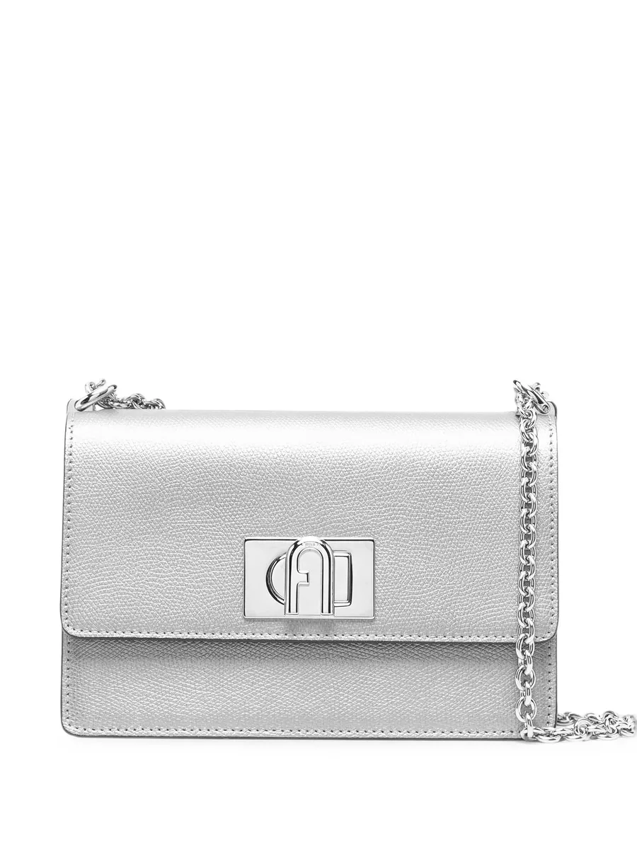 logo-plaque leather shoulder bag 1