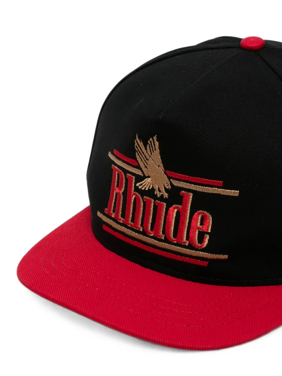 logo-embroidered eagle-motif cap 3
