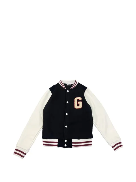 appliqué-detail striped-trim jacket