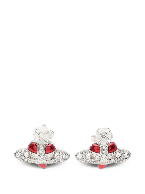 Diamante Heart Orb earrings