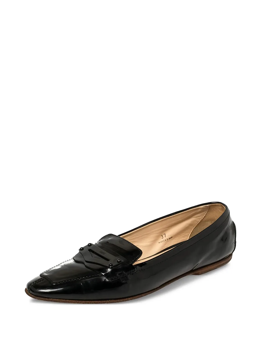 pre-owned Penny patent leather loafers 4