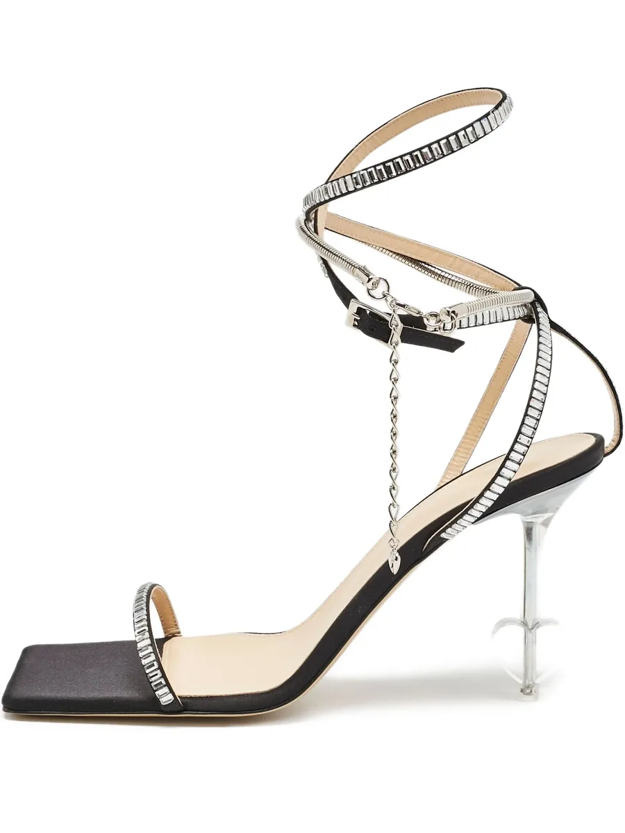 pre-owned 100mm embellished sandals 2