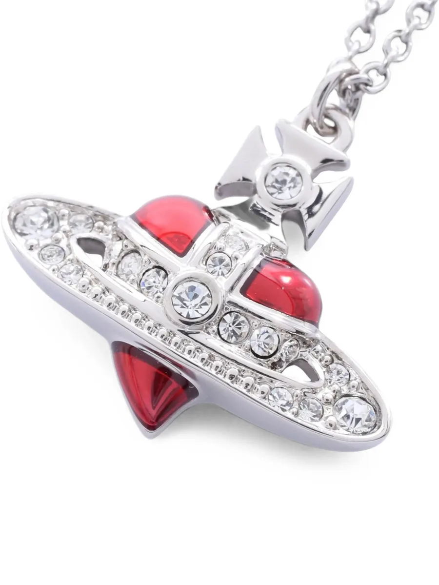 Diamante Heart Orb necklace 2