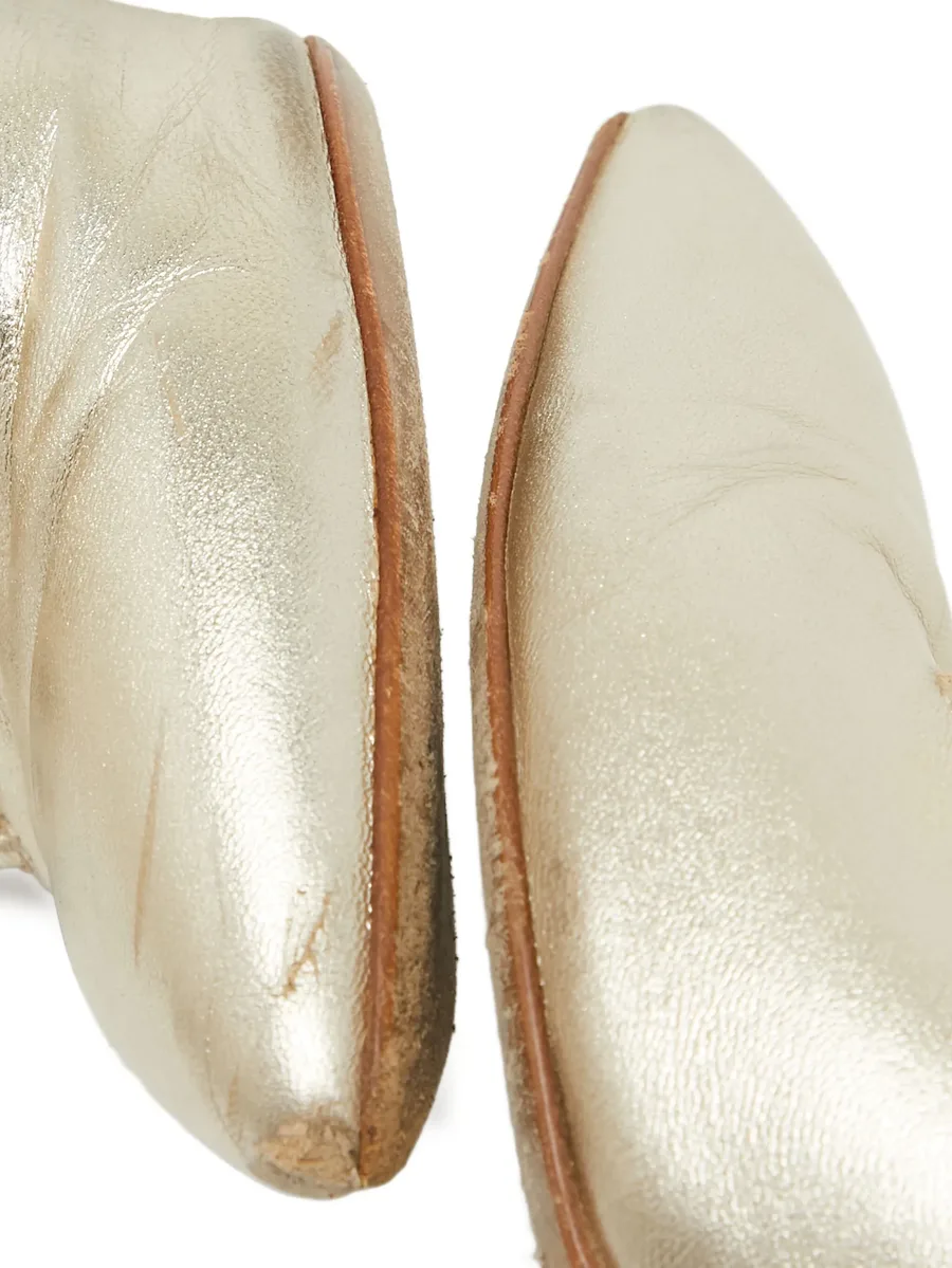pre-owned 75mm leather mules 5