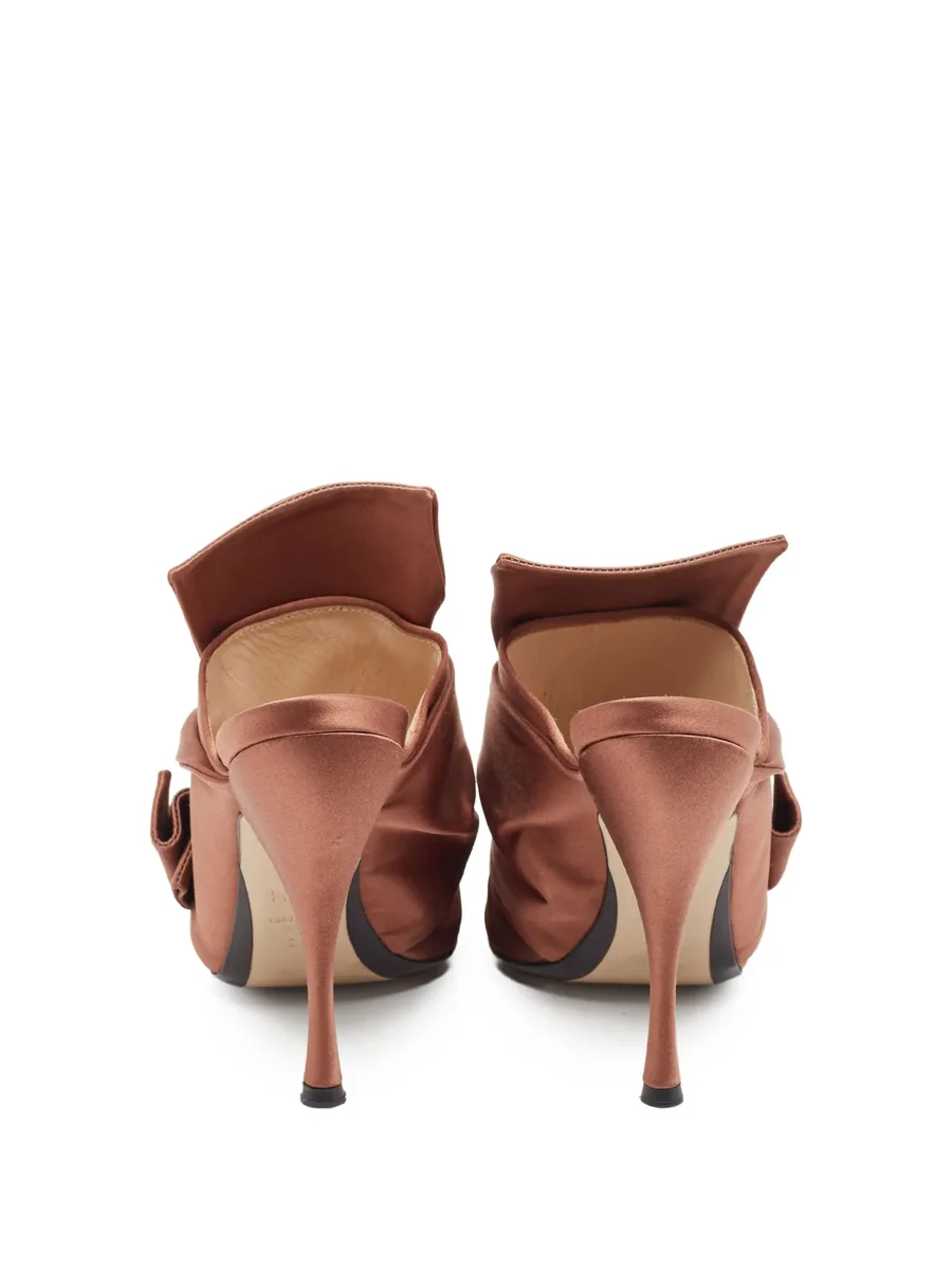 pre-owned 120mm knotted satin sandals 5