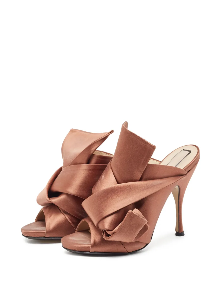 pre-owned 120mm knotted satin sandals 13