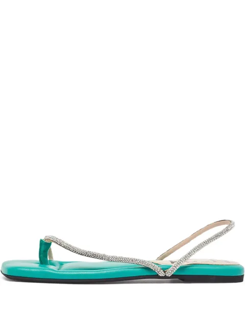 pre-owned crystal-embellished flat sandals