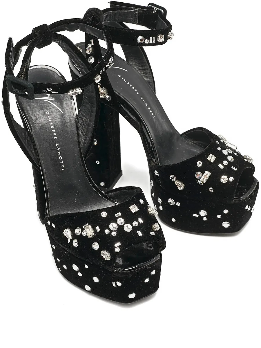 velvet embellishment sandals 2