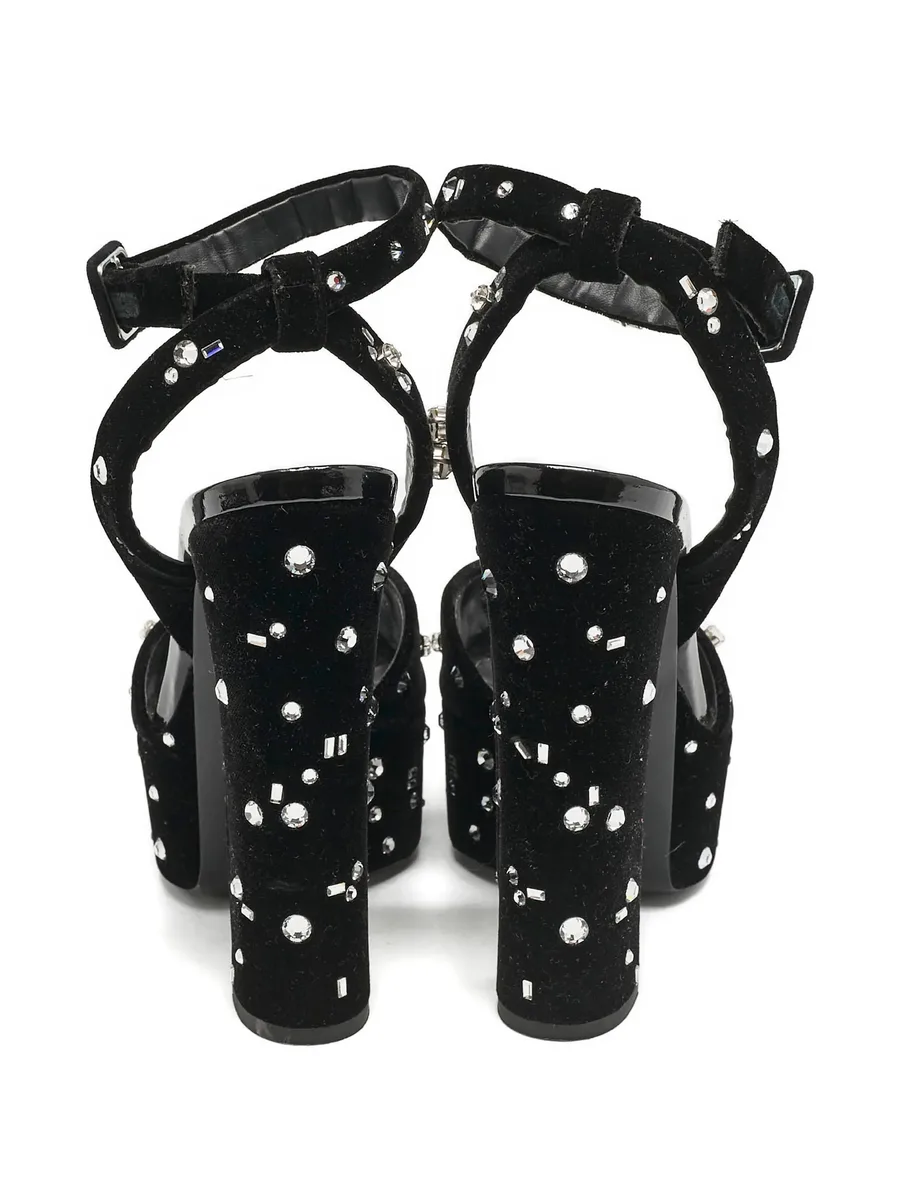 velvet embellishment sandals 4