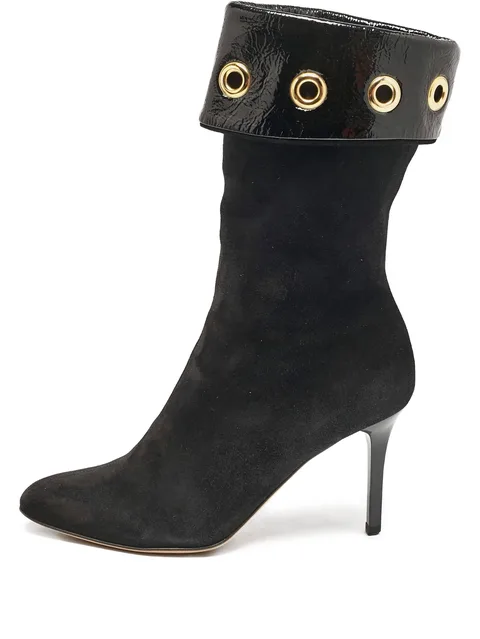 85mm panelled leather eyelet boots