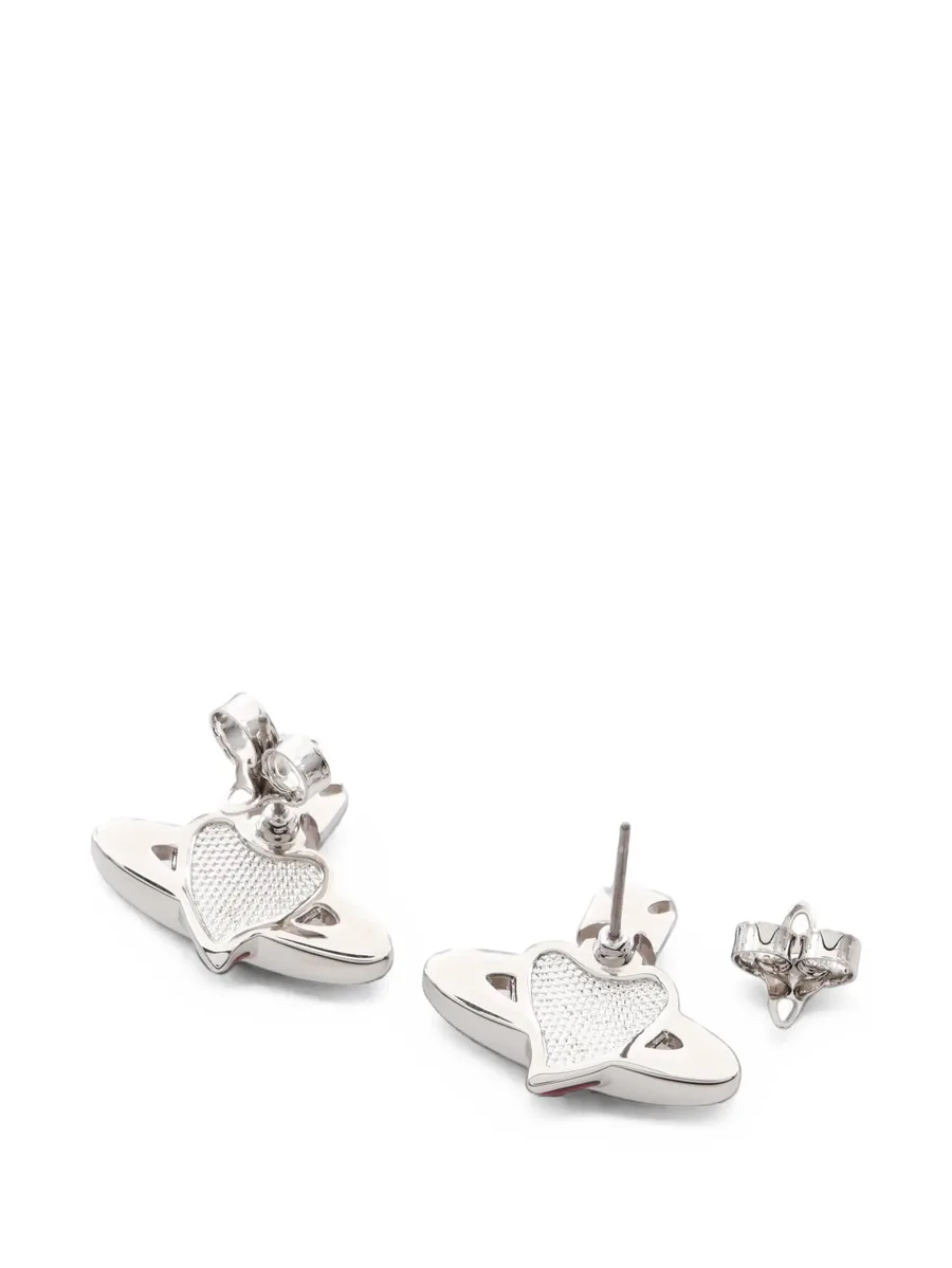 Diamante Heart Orb earrings 2