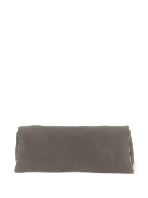 padded leather clutch bag