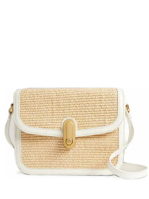 large Kkassia woven-design leather-trim belt bag