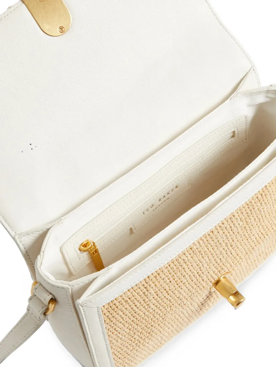 large Kkassia woven-design leather-trim belt bag 4