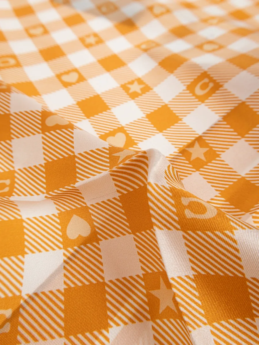 gingham-print logo-print scarf 3