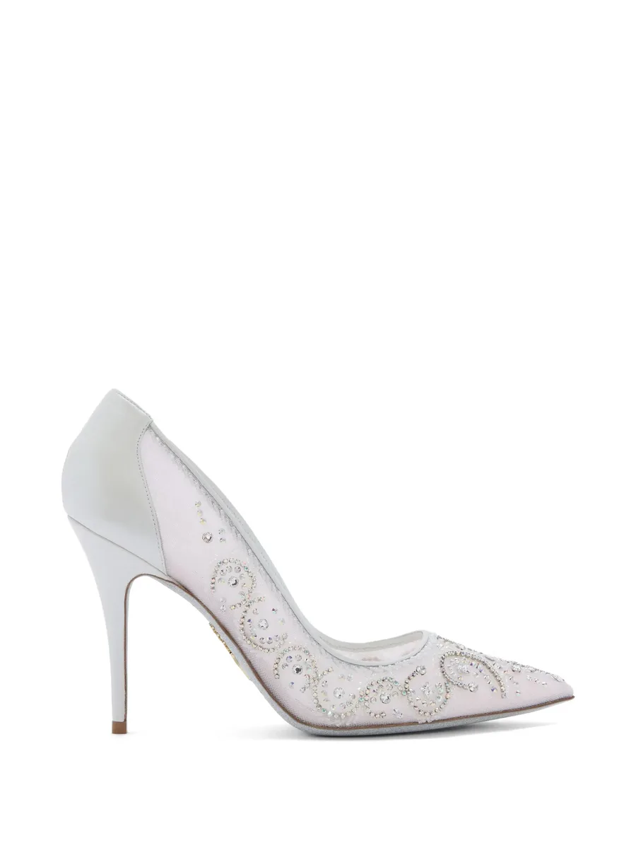 Jahanara crystal-embellished mesh pumps 1