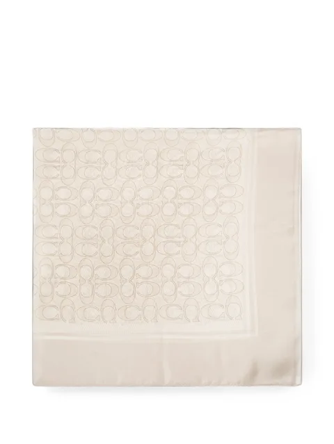 monogram-print silk scarf