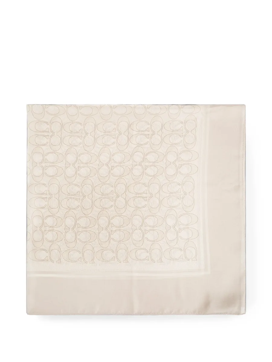monogram-print silk scarf 1