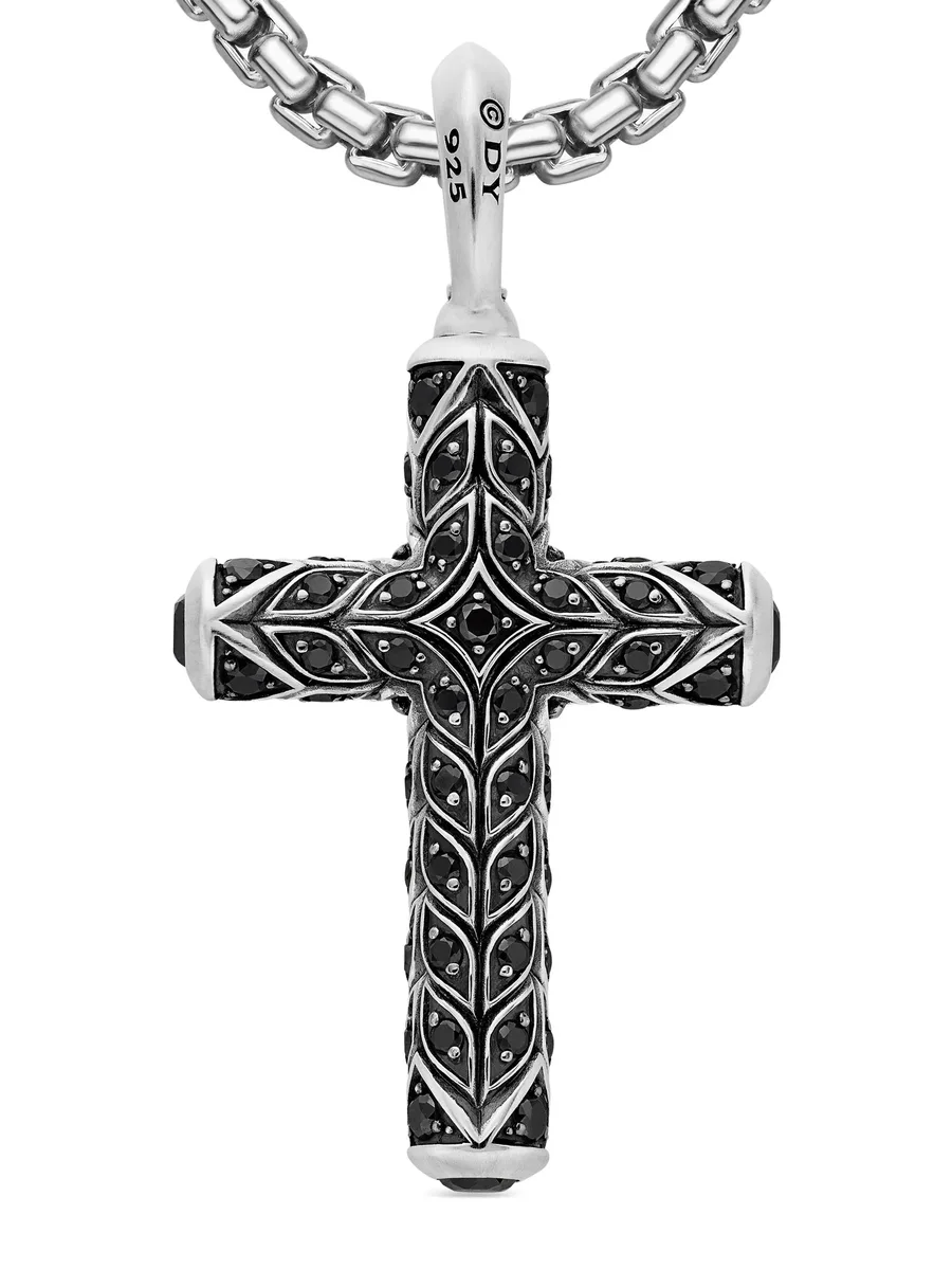 серебряная подвеска Chevron Cross с бриллиантами (47 мм) 6