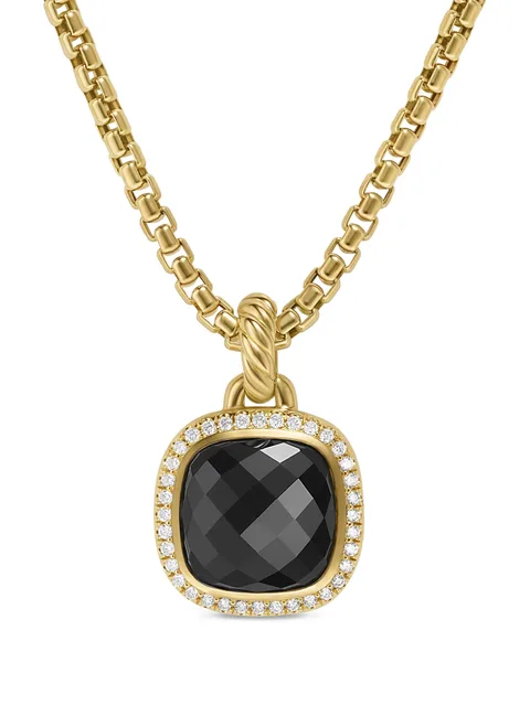 подвеска Albion из желтого золота с бриллиантами и ониксом (15.5 мм)