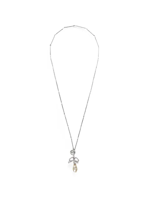 pearl-bow pendant necklace