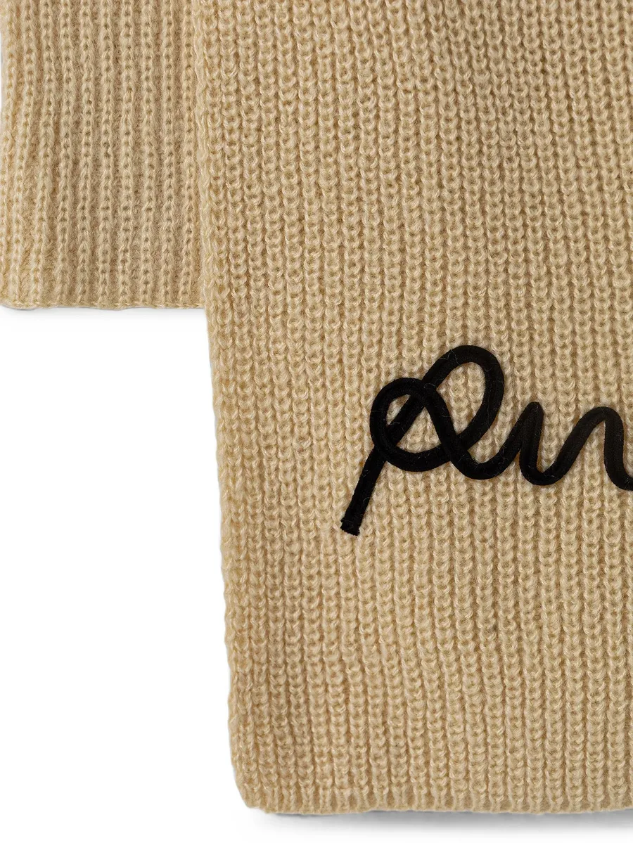 logo-embroidered ribbed scarf 2