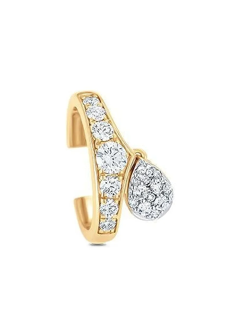 серьга-кафф из желтого золота с бриллиантами 1