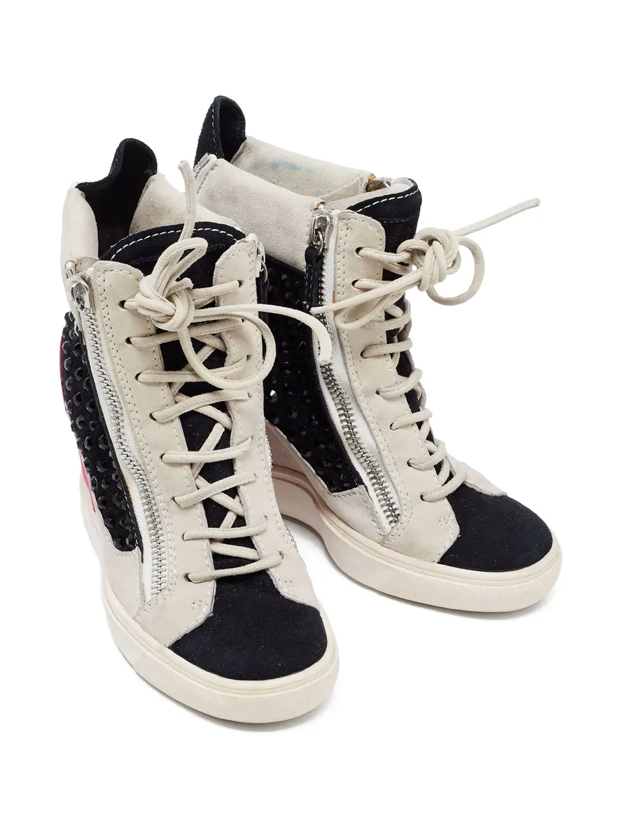80mm crystal-detailing wedge sneakers 4