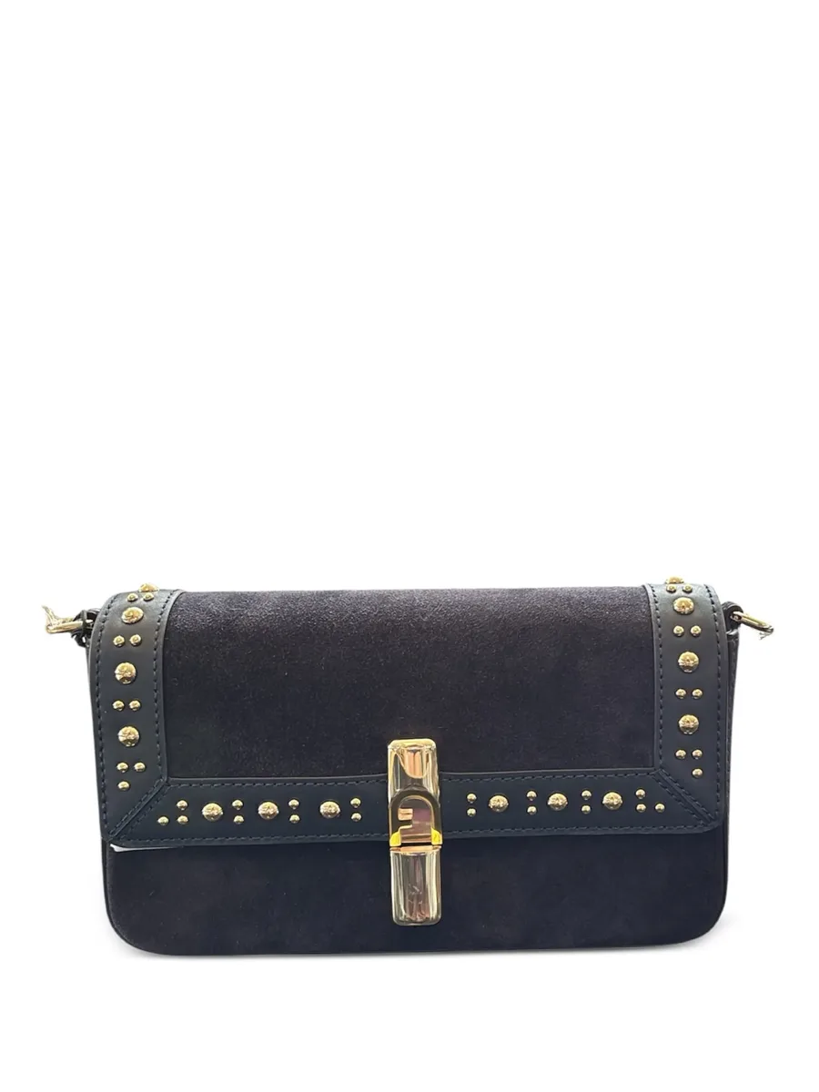 small Iride studded suede crossbody bag 1