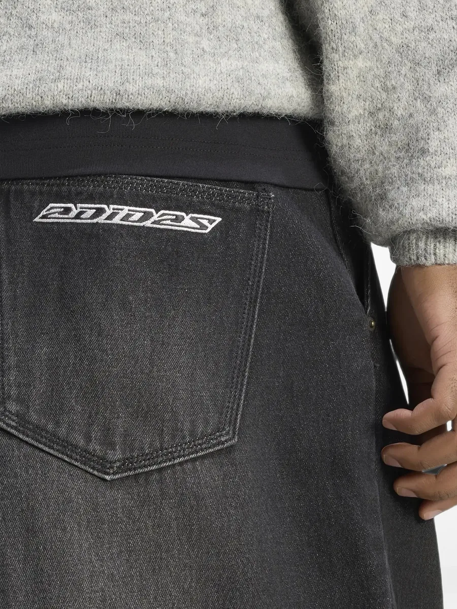 logo-embroidered wide-leg jeans 3